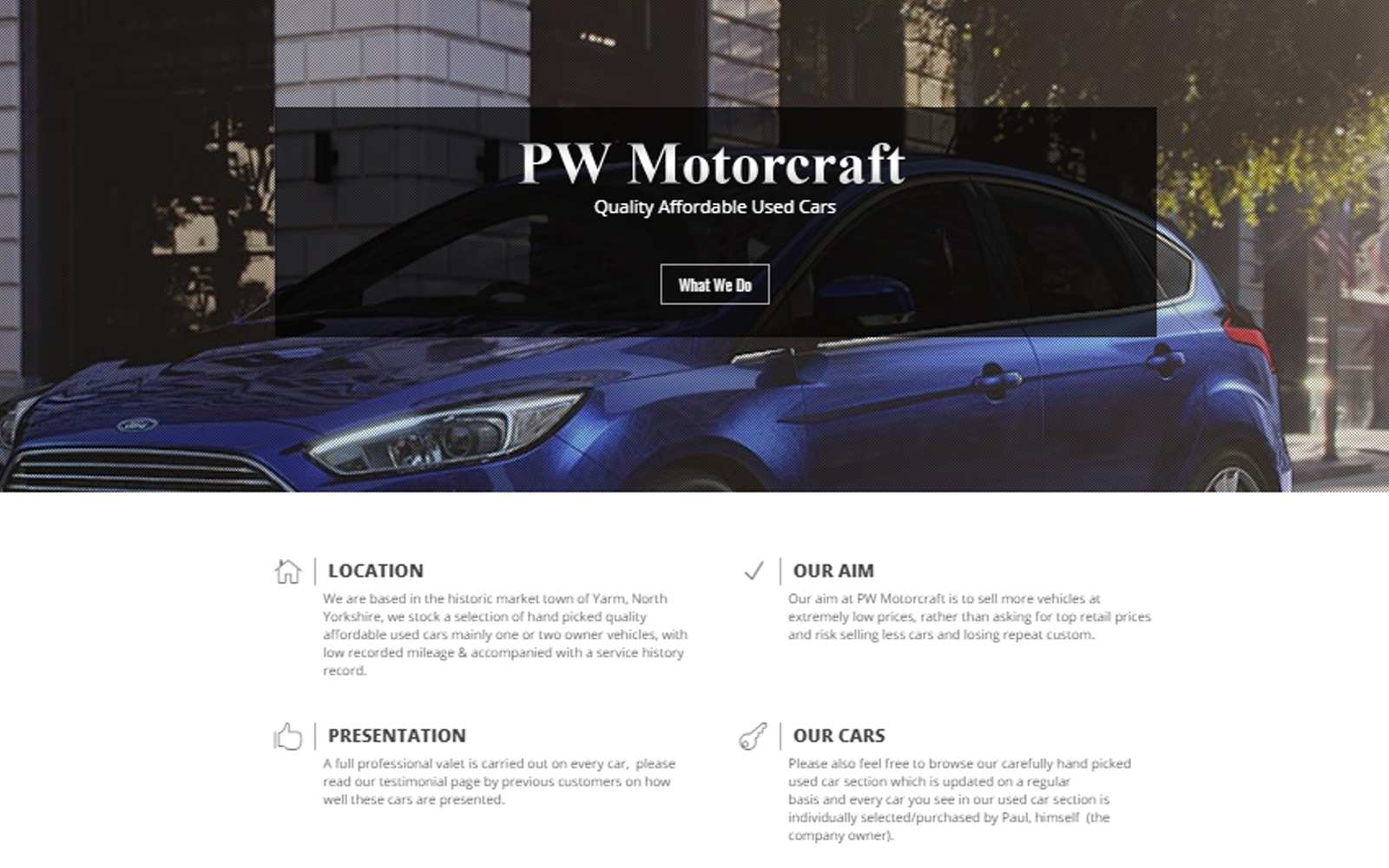 PW Motorcraft Bespoke Car Website Development
